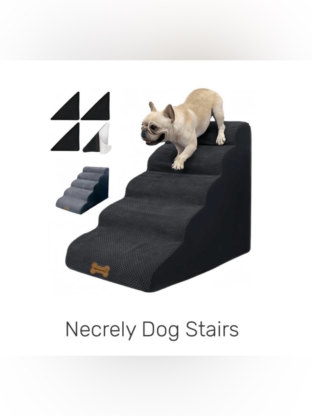 5 Step Dog Stairs for 23 Inch High Beds & 20-30 Inch Couch Bed, Non-Slip